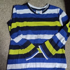 Striped Kids Shirt - Blue, White, and Yellow